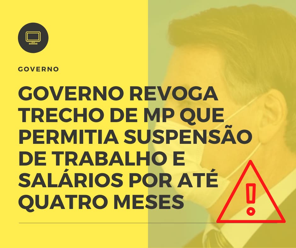 Governo Revoga Trecho De Mp Que Permitia Suspensão De Trabalho E Salários Por Até Quatro Meses Notícias E Artigos Contábeis - ACF Assessoria Contábil e Fiscal | Contabilidade em Santo André